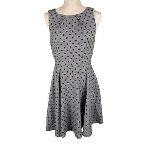 Elle pleat neck Polk-a-dot dress